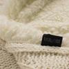 47" x71 Knit Cozy Cream White Chenille Sherpa Blanket Reversible Blanket Warm Throw Blanket Quilt Throw with Sherpa Lining for Bed Sofa Couch Decor view 2