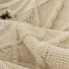 47" x71 Knit Cozy Cream White Chenille Sherpa Blanket Reversible Blanket Warm Throw Blanket Quilt Throw with Sherpa Lining for Bed Sofa Couch Decor view 3