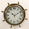 Antique Marine Brass Ship Wheel Clock 38.1 cm Nautical Wall Hanging Clock Home Decor view 1