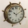 Antique Marine Brass Ship Wheel Clock 38.1 cm Nautical Wall Hanging Clock Home Decor view 3