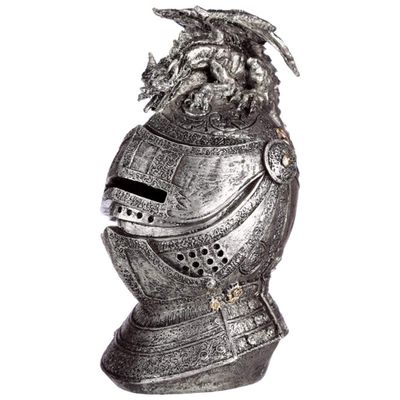 Puckator Collectable Dragon Helmet Money Box, Height 18cm Width 9cm Depth 10cm Slot 4cm, Multicolor