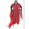 Terrifying Hanging Red Reaper - 7ft (1 Pc.) Unique Detailed Design, Spooky & Durable Halloween Decoration - Perfect for Festive Parties & Trick-or-Treaters view 2