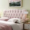 Modway Annabel Diamond Tufted Performance Velvet Queen Headboard in Pink view 1