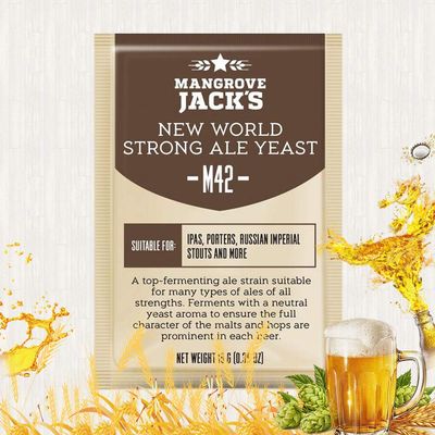 10g/1pcs imported yeast Mangrove&Jacks Beer Yeast M15 M20 M29 family brewing fermentation Beer yeast powder small package (M42 New World Strong Ale)