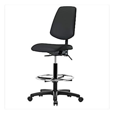 Thomas 1163Q15 Vinyl High Bench Height Chair with Medium Back Without Tilt and Arms, Nylon Base, Chrome Foot Ring, Glides, Burgundy