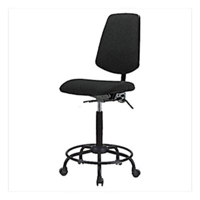 Thomas 1163L26 Fabric High Bench Height Chair with Medium Back Without Tilt and Arms, Round Tube Base, Glides, Blue