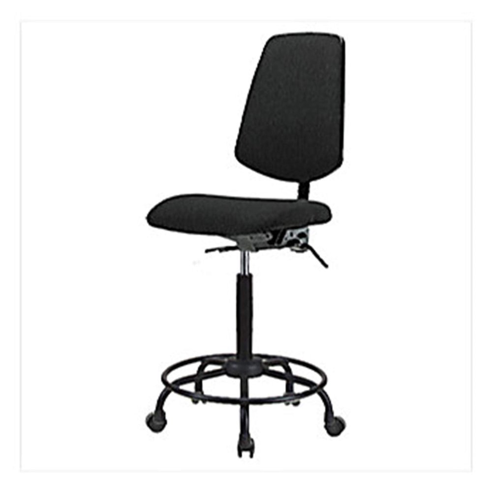 Thomas 1163L26 Fabric High Bench Height Chair with Medium Back Without Tilt and Arms, Round Tube Base, Glides, Blue