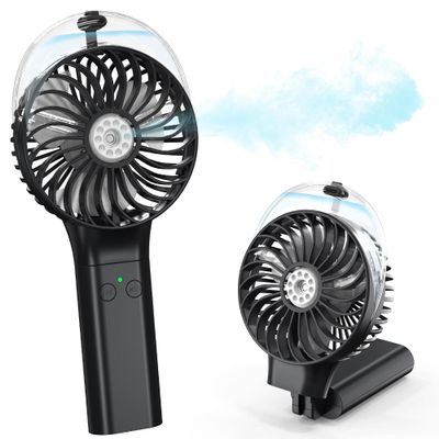 Portable Handheld Misting Fan, Nano-Mist Humidifier for Skincare & Makeup, 180 Foldable Desk Fan, Rechargeable Water Spray Fan for Disney Beach Cruise Essentials, Summer Gifts for Women Man Girls