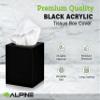 Alpine Industries Black Acrylic Tissue Box Cover - Eco Friendly Dispenser - Decorative Holder/Organizer for Bathroom, Office Desk & Car (Black) view 2