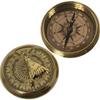 3" Solid Polished Brass Pocket Sundial Compass Antique Reproduction with Lid view 1