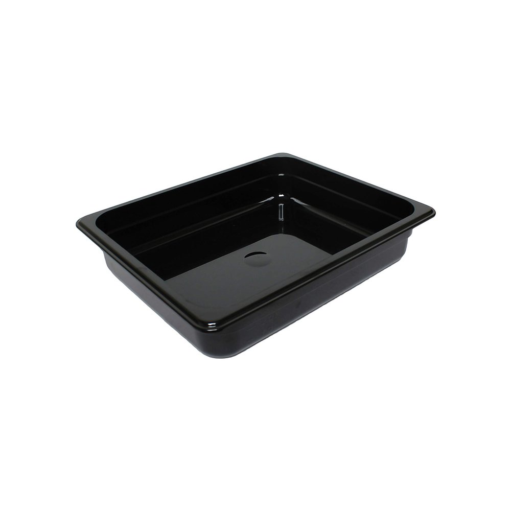 Restaurant Essentials Half size 2 1/2" deep polycarbonate food pan, black, comes in each