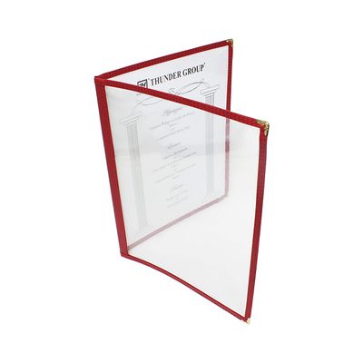 Restaurant Essentials 8.5" x 11" double fold menu cover, maroon, comes in each