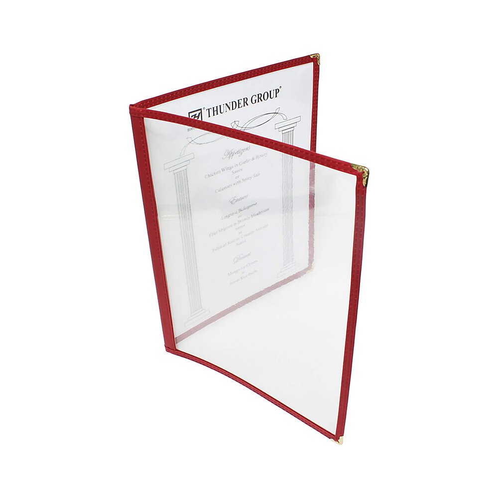 Restaurant Essentials 8.5" x 11" double fold menu cover, maroon, comes in each