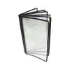 Restaurant Essentials 7.5" x 13.25" 6 page book fold menu cover, black, comes in each view 1