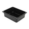 Restaurant Essentials Half size 4" deep polycarbonate food pan, black, comes in each view 1