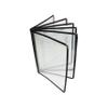 Restaurant Essentials 6 page book fold menu cover, 8 1/2" x 11", black, comes in each view 1