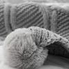 51x63 Knitted Pom Pom Velvet Chenille Throw Blanket Luxury Grey Chenille Blanket Plush Velvet Crochet Blanket Bed Sofa Couch Decor Family Friend Gift Throw view 2