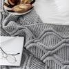 51x63 Knitted Pom Pom Velvet Chenille Throw Blanket Luxury Grey Chenille Blanket Plush Velvet Crochet Blanket Bed Sofa Couch Decor Family Friend Gift Throw view 4