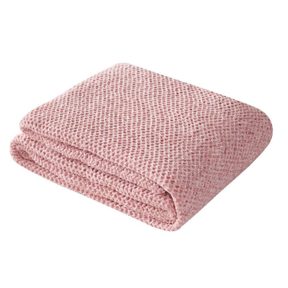 51" x67 Knitted Pink Velvet Chenille Fluffy Throw Blanket Summer Fall Home Decorative Blanket Couch Sofa Bed Office Throw Cozy Lightweight Chenille Baby Gilrs Blanket Gift Idea