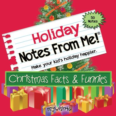 Lunch Box Notes for Kids, 50 Colorful Christmas Themed Tear-Off Notes with Fun Facts, Jokes, Riddles, Great for Lunchtime, Christmas Gifts, Parties, 8+