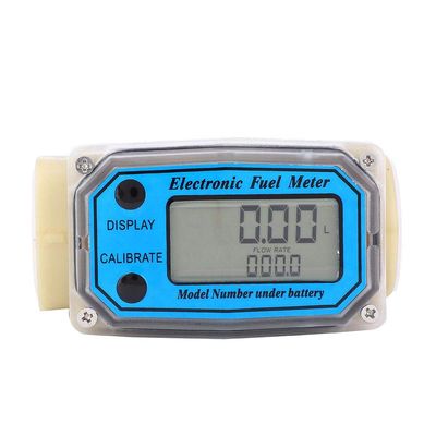 koulate Turbine Flowmeter Fuel, Mini Digital Turbine Flowmeter Diesel Fuel Flow Meter 15-120L/min 1" NPT Fuel Flowmeter for Diesel