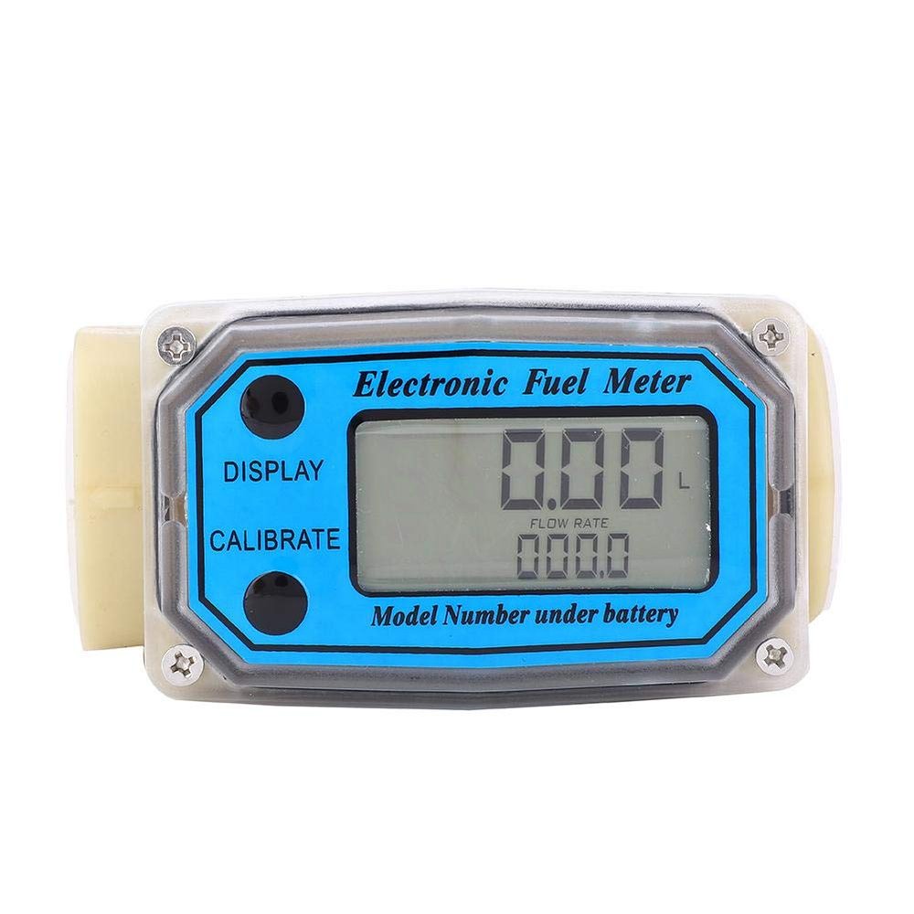 koulate Turbine Flowmeter Fuel, Mini Digital Turbine Flowmeter Diesel Fuel Flow Meter 15-120L/min 1" NPT Fuel Flowmeter for Diesel