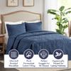 Madison Park Quebec Split Corner Quilted Bedspread Classic Traditional Design All Season, Lightweight, Bedding Set, Matching Shams, King, Damask Quilted Navy 3 Piece view 3