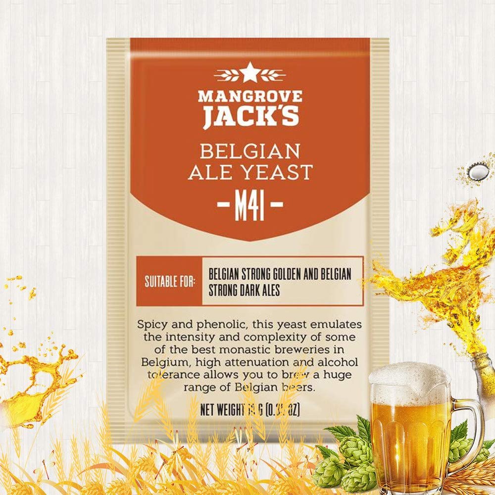 10g/1pcs imported yeast Mangrove&Jacks Beer Yeast M15 M20 M29 family brewing fermentation Beer yeast powder small package (M41 Belgian Ale)