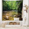 Ambesonne Appalachian Tapestry King Size, Oconaluftee River at Smoky Mountains National Park, Wall Hanging Bedspread Bed Cover Wall Decor, King Size, Lime Green Charcoal Grey view 2