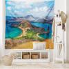 Ambesonne Ecuador Tapestry King Size, Galapagos Bartolome Island Pacific Ocean Latin America Scenery Volcanic Mountains, Wall Hanging Bedspread Bed Cover Wall Decor, 104" X 88", Aqua Sand view 2