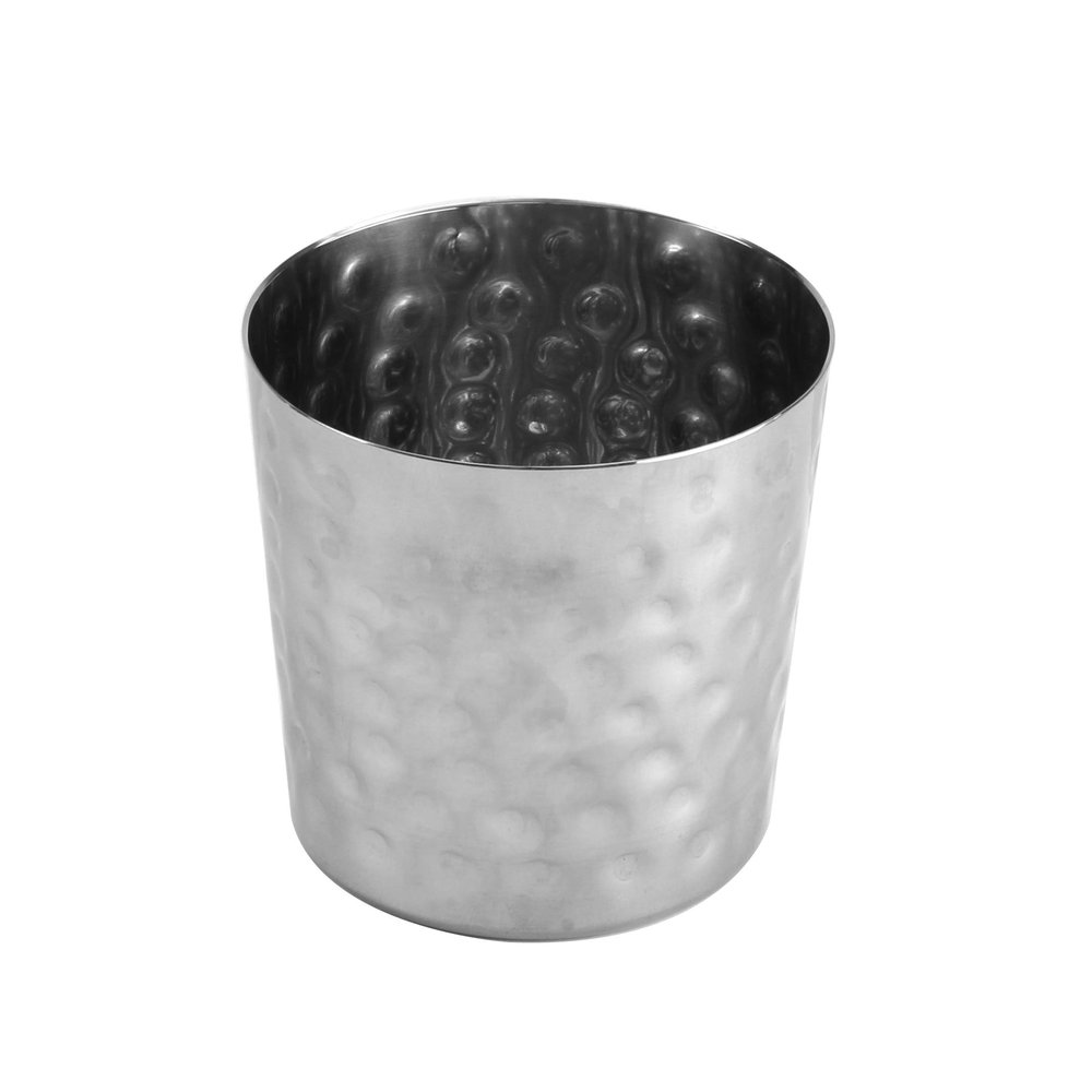 Restaurant Essentials 13 oz, 3 3/8"x 3 3/8" h, french fry cup, stainless steel, hammered finished, comes in each