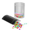 100pcs Frosted Clear Window Stand Up Colored Metallic Foil Resealable Zipper Seal Bags (Black, Standup | 2oz) view 1