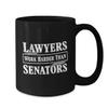 BeeTeeStore Funny Lawyer Coffee Mug - Work Harder Than Senators Quote - 11oz Black Ceramic Tea Cup for Attorney, Solicitor, and Legal Professional Gifts view 2