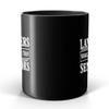 BeeTeeStore Funny Lawyer Coffee Mug - Work Harder Than Senators Quote - 11oz Black Ceramic Tea Cup for Attorney, Solicitor, and Legal Professional Gifts view 3