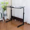SSLine Rolling Sofa Side Snack Table Portable Laptop Computer Desk Stand with Wheels, Height Adjustable Breakfast TV Tray Bedside Coffee Table, Wood Desktop with Metal Frame (31.5" Lx15.7 W) view 1