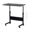 SSLine Rolling Sofa Side Snack Table Portable Laptop Computer Desk Stand with Wheels, Height Adjustable Breakfast TV Tray Bedside Coffee Table, Wood Desktop with Metal Frame (31.5" Lx15.7 W) view 2