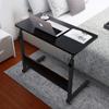 SSLine Rolling Sofa Side Snack Table Portable Laptop Computer Desk Stand with Wheels, Height Adjustable Breakfast TV Tray Bedside Coffee Table, Wood Desktop with Metal Frame (31.5" Lx15.7 W) view 3