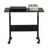 SSLine Rolling Sofa Side Snack Table Portable Laptop Computer Desk Stand with Wheels, Height Adjustable Breakfast TV Tray Bedside Coffee Table, Wood Desktop with Metal Frame (31.5" Lx15.7 W) view 4