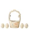 Enesco Jim Shore Heartwood Creek, 8.5-inch Height, Woodland Basket with 4 Eggs, White view 3