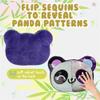 16 Reversible Sequin Pillow | Select your Favorite Colorful Design Llama, Narwhal, Panda, Penguin, Donut, Watermelon, Sloth, Alpaca & More | Playful Addition to Kids Bed or Playroom (Panda) view 3
