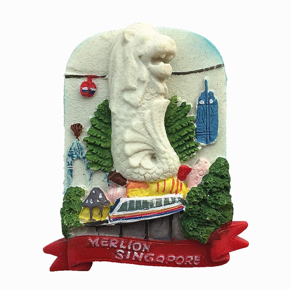 3D Glow-in-The-Dark Singapore Fridge Magnet Tourist Souvenir Gift Collection Home& Kitchen Decoration Magnetic Sticker Singapore Refrigerator Magnet 7