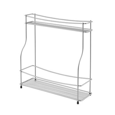 Metaltex 36.46.52 Spice Rack, Silver, Approx. 14.6 x 13.8 x 4.7 inches (37 x 35 x 12 cm), 2 Tiers, Balsamic Made in Italy