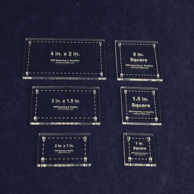 6 Piece Set Rectangles 3x1, 3x1.5, 4x2- Squares 1", 1.5", 2"