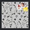 PinPix ArtToFrames 14x14 Custom Cork Bulletin Board Floral Black Flower Poster Board Has a Fabric Style Canvas Finish, Framed in Satin Black (PinPix-123) view 1