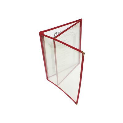Restaurant Essentials 8.5" x 11" triple fold menu cover, maroon, comes in each