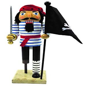 14" PEG Leg Pirate with Flag Nutcracker