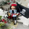 14" PEG Leg Pirate with Flag Nutcracker view 3