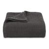 Vera Wang - King Blanket, Luxury Cotton Bedding, Super Soft Essentials with Waffle Weave Knit (Waffleweave Charcoal Grey, King) view 1
