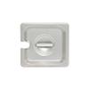 Thunder Group STPA5160CS Steam Table Pan Cover 1/6 Size Slotted with Handle view 1