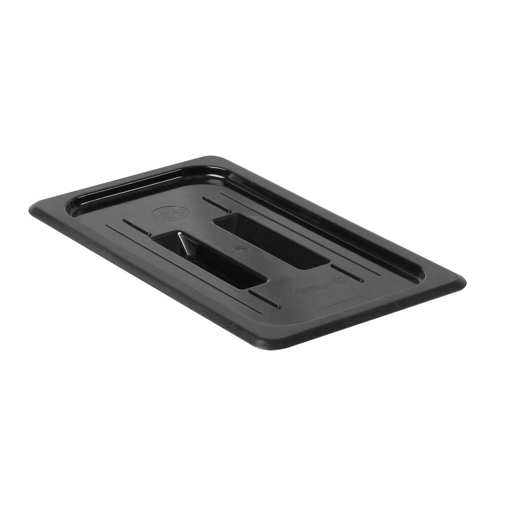 Restaurant Essentials Third size solid cover for polycarbonate food pan, black, comes in each